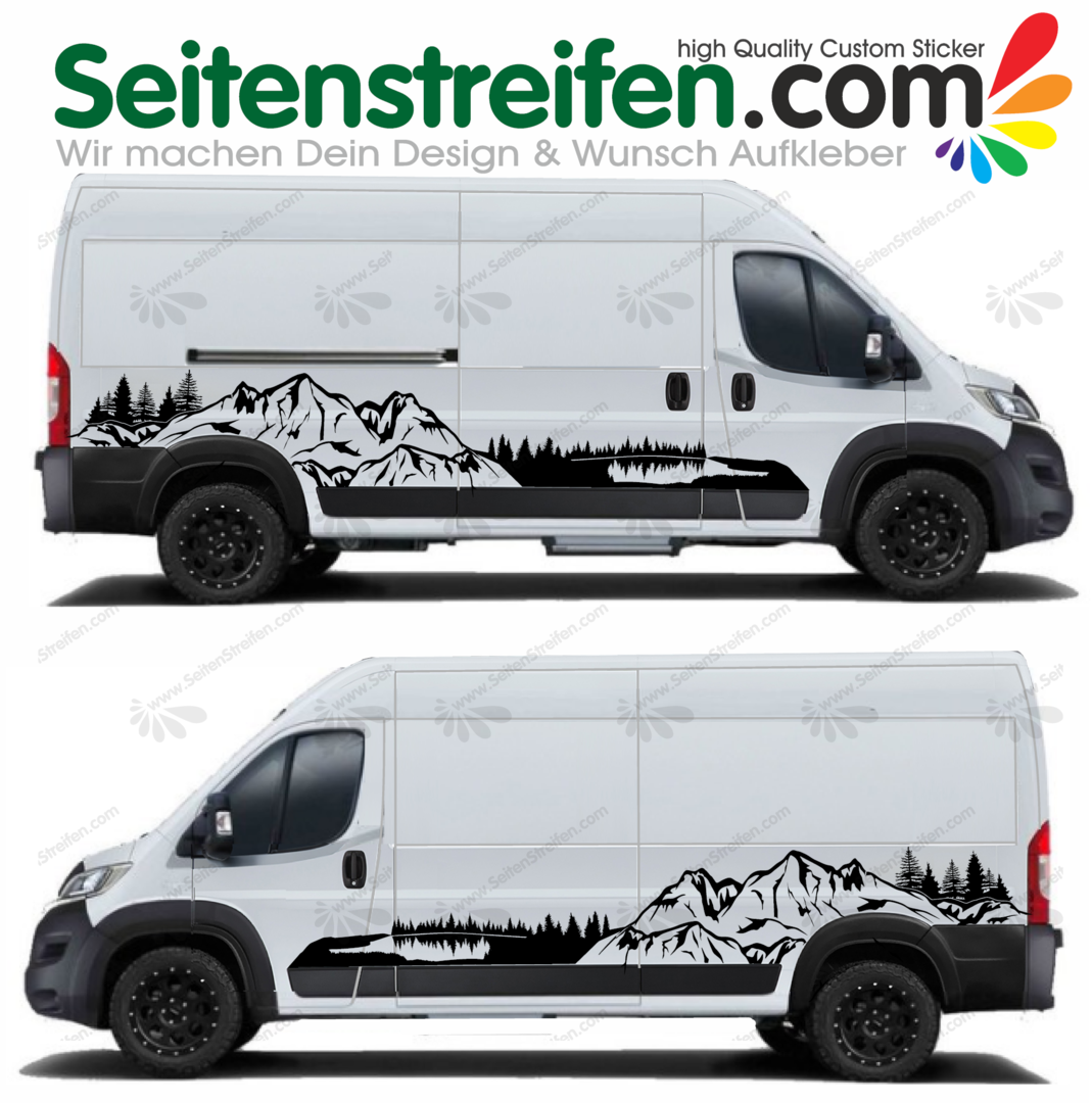 Peugeot Boxer black forest mountains Graphics Decals Sticker Kit