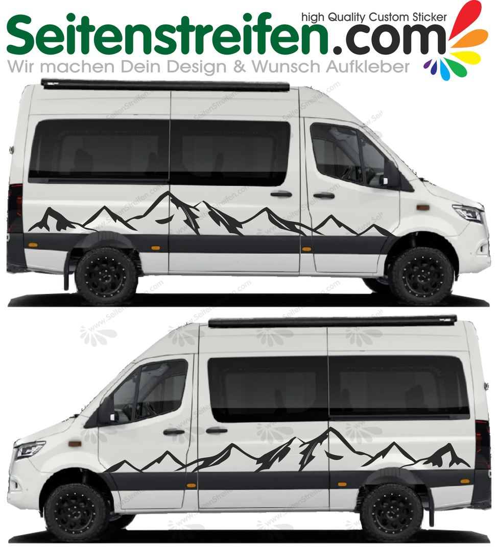Mercedes Sprinter - Gebirge Alpen Berge Alpenmassiv  Mountain - Aufkleber Dekor Set - MB2107