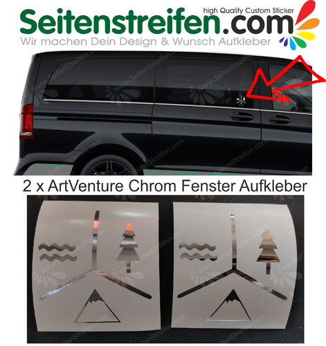 Marco Polo ArtVenture Chrome window stickers - 2 pieces, Car sticker