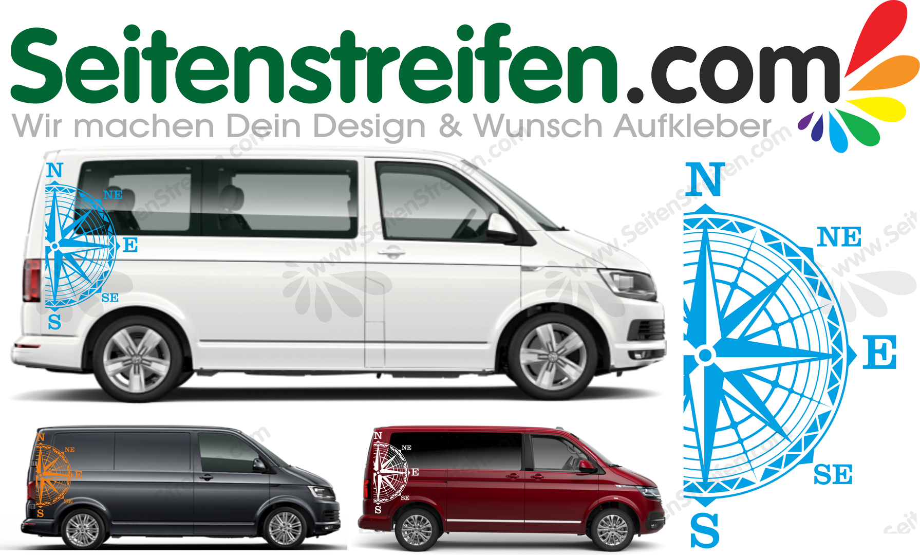 VW T4 T5 T6 Compass right side - XXL Decal Sticker
