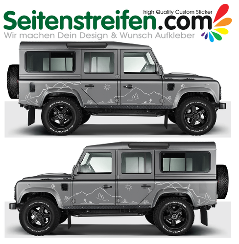 Land Rover Defender - Freizeit Edition - Aufkleber Dekor Set - 8011