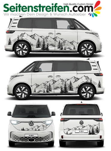VW ID Buzz / Buzz Cargo - Outdoor Montaña Mountain set de pegatinas laterales, adhesivo, sticker set