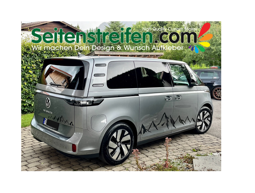 VW ID Buzz / Buzz Cargo - Outdoor Mountain  - Side Stripes Graphics Decals Sticker Kit