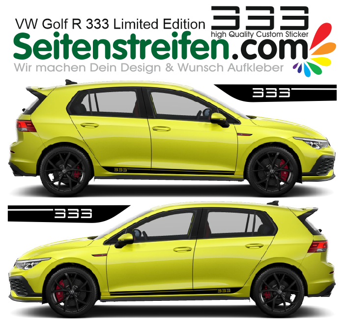 VW Golf R 20 Years 333  - Side Stripes Graphics Decals Sticker Kit