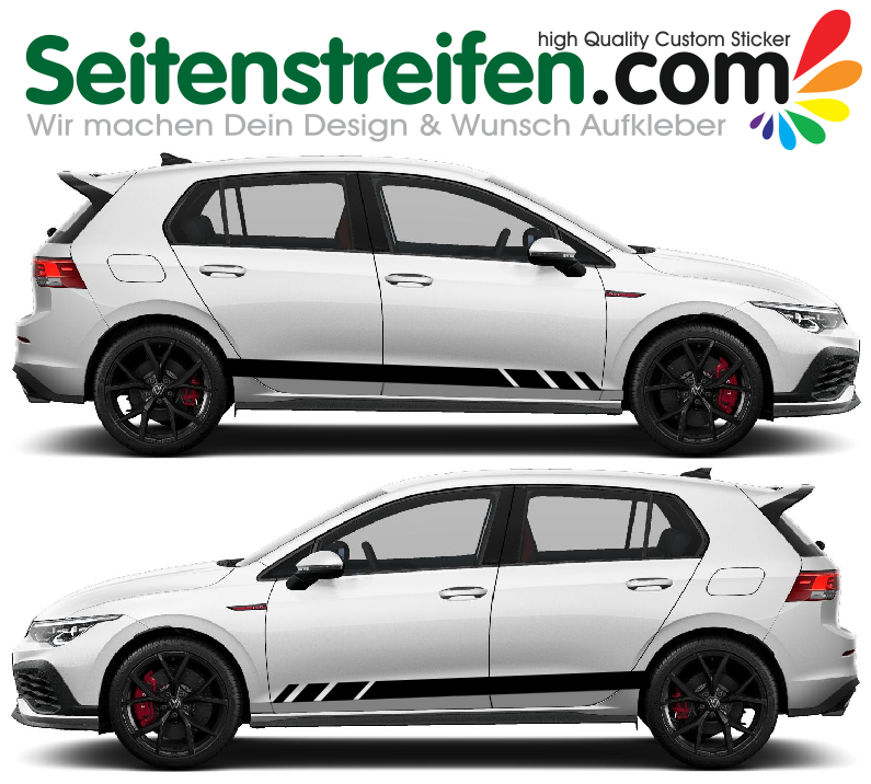 VW Golf / Golf GTI  Seitenstreifen Aufkleber Dekor Set - 8416