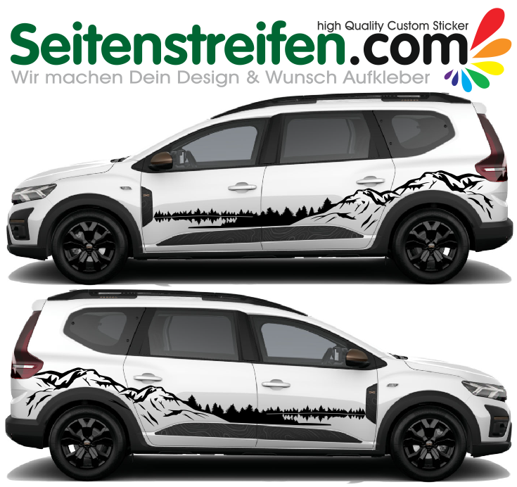 Dacia Jogger mountain montagnes Outdoor Autocollant Sticker Set