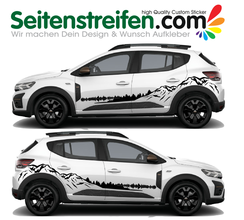 Dacia Spring - montagne outdoor adesivi laterali adesive sticker set