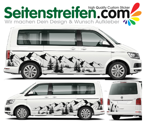 VW T4 T5 T6 - XXL Mountains Mountain Outdoor Alps Panorama - Decals Sticker Kit