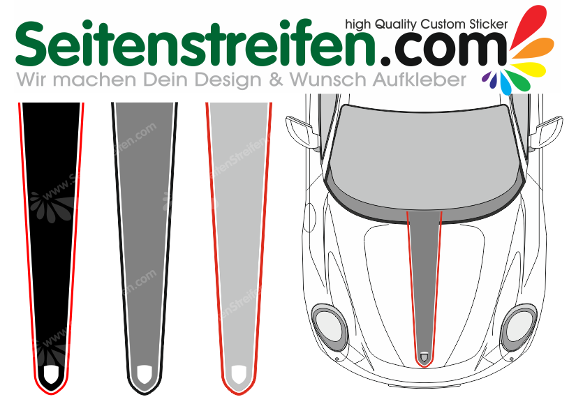 PORSCHE 911 / 991 - GT3 RS Look Hauben Aufkleber Dekor Sticker - 7591