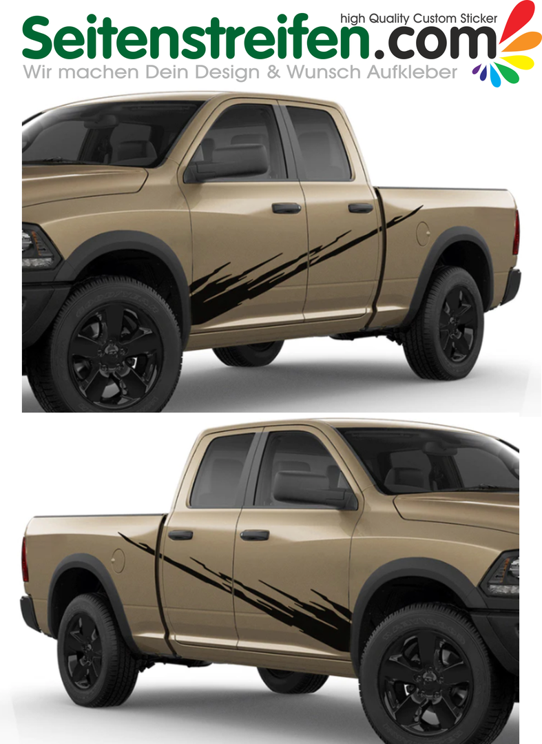 Dodge Ram 1500 - pegatinas laterales, adhesivo, pegatina, sticker set