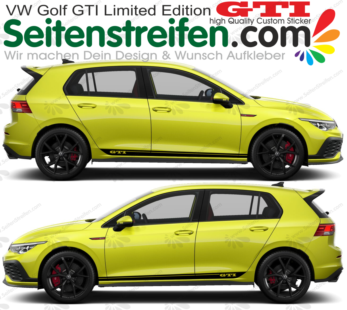 VW Golf GTI Limited Edition  - adesivi strisce laterali adesive auto sticker set